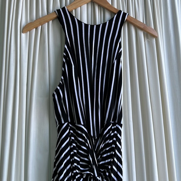 Black and white vertical stripes maxi summer dress - size medium - Picture 1 of 8